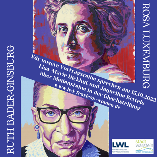 Portraits von Rosa Luxemburg und Ruth Bader-Ginsburg (Künstler: Oliver Schäfer)