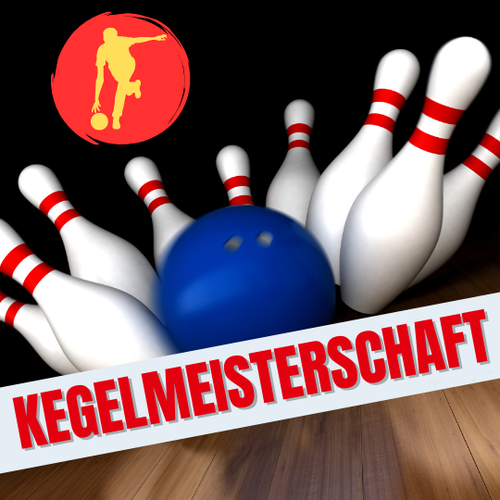 Eine rollende Kugel stößt neun Kegel um.